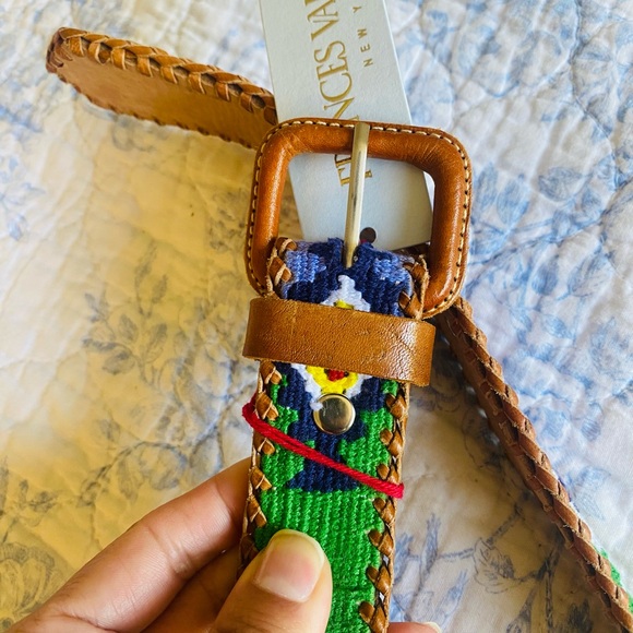 Frances Valentine Woven Belt with Leather Buckle - Picture 2 of 6